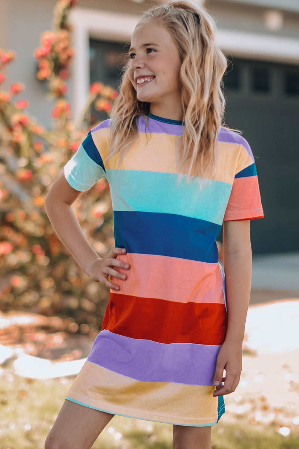 Girls Color Block Side Slit Mini Dress Scott E Gray Children's Boutique Girls Color Block Side Slit Mini Dress Scott E Gray Children's Boutique