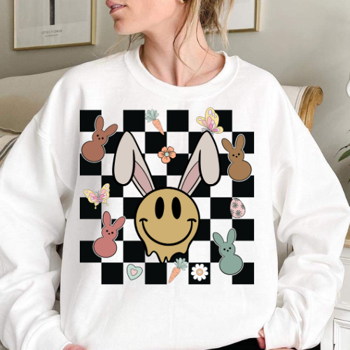 Smiley Bunny Collage (adult) Tee