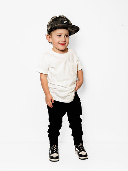 Cream Kids Pocket Tee