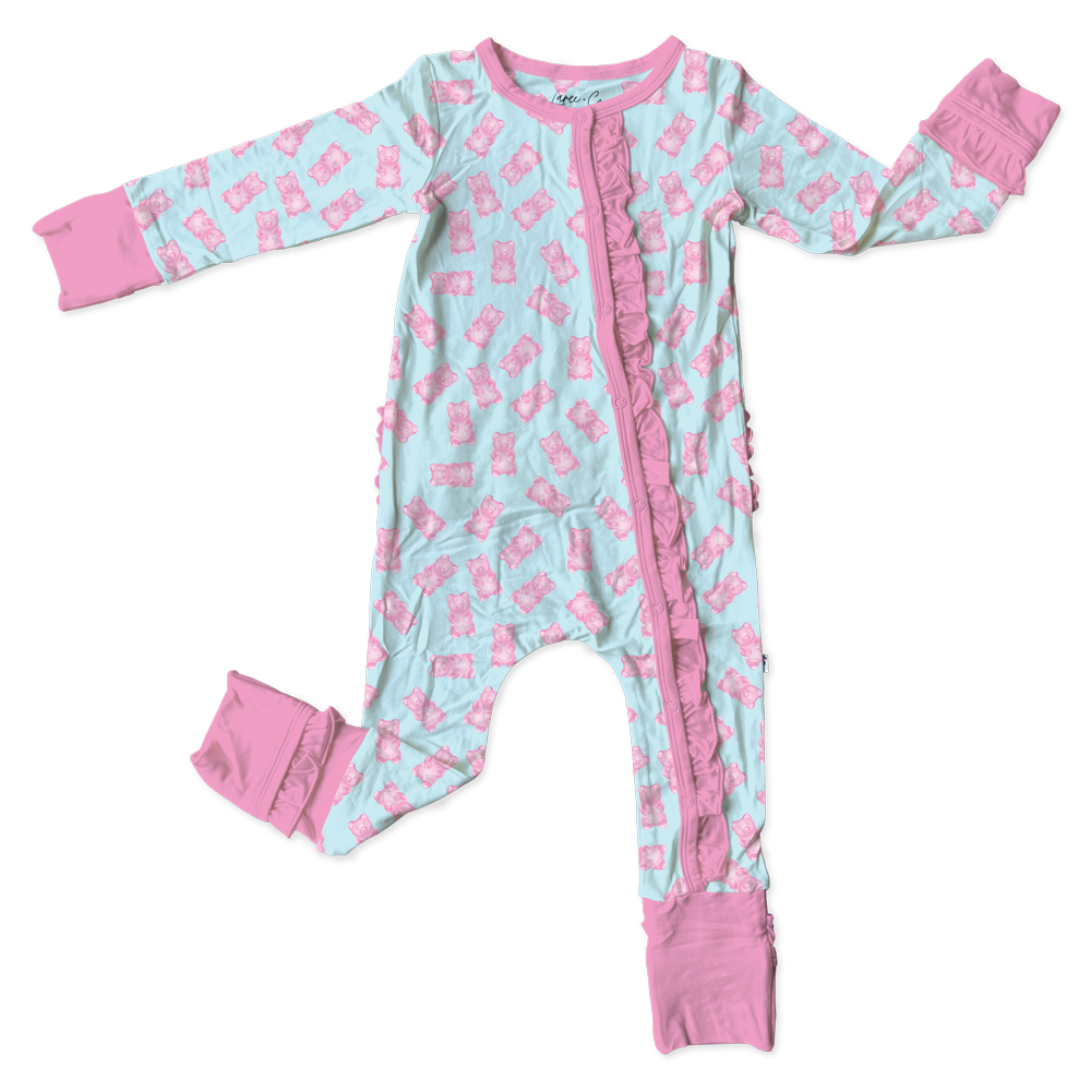 Addison Bamboo Ruffle Convertible Snap Footie