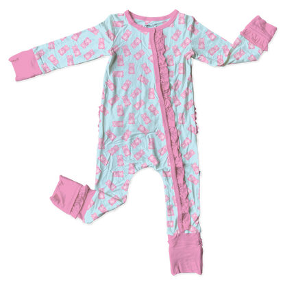 Addison Bamboo Ruffle Convertible Snap Footie