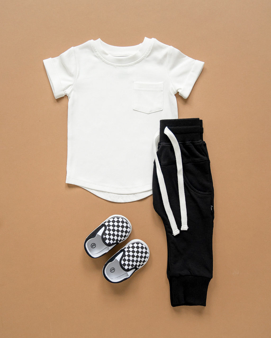 Cream Kids Pocket Tee