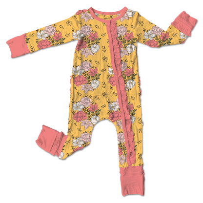 Brinley Bamboo Ruffle Convertible Snap Footie