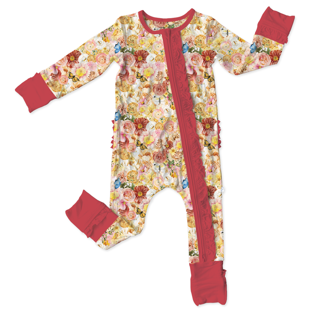 Charlotte Bamboo Ruffle Convertible Footie