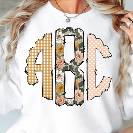 Boho Blossom Monogram Tee ADULT