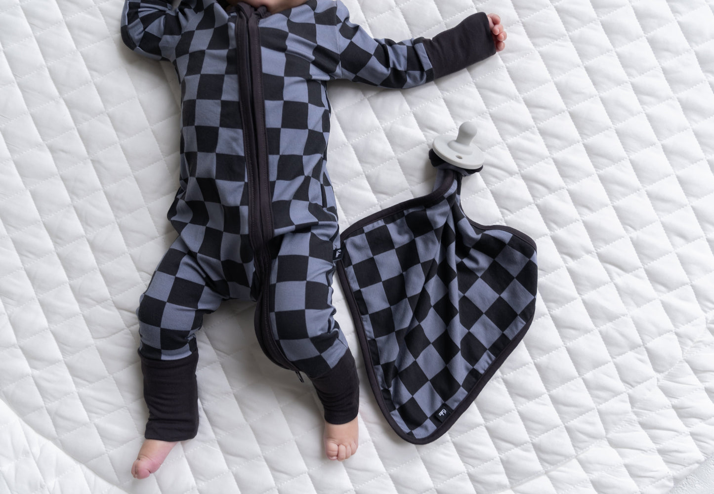 Stone Checkers Convertible Footie