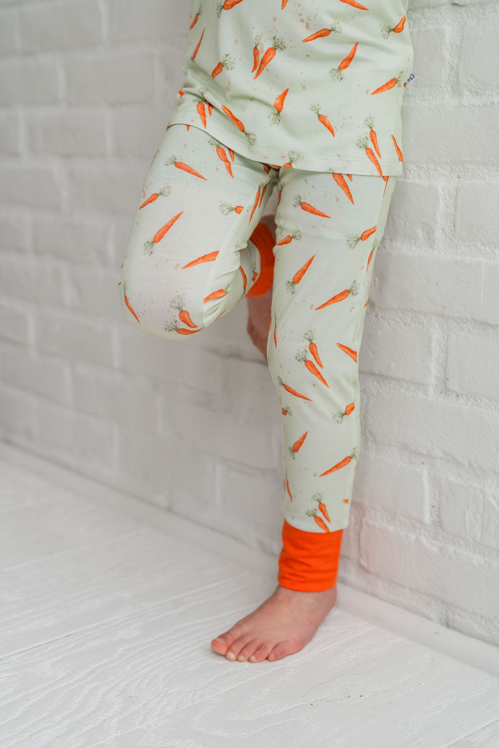 Lillian's Green Easter Carrots Bamboo 2-Piece Long Sleeve Set