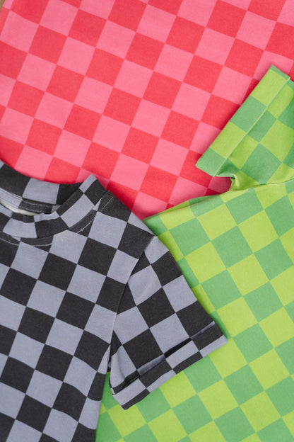 Lime Checkers Kids Tee