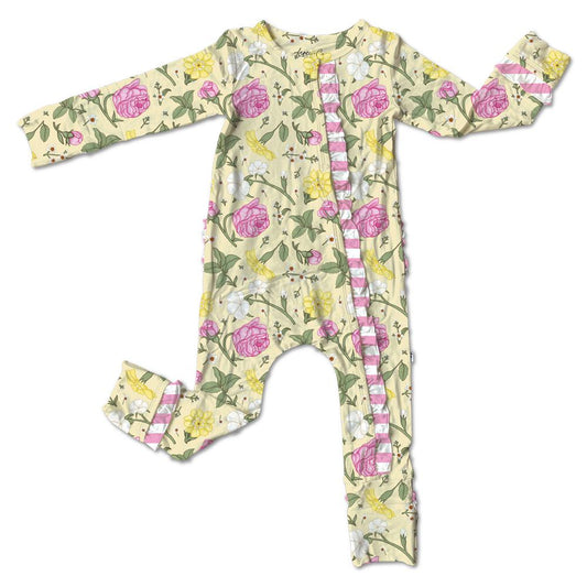 Emma Bamboo Ruffle Convertible Snap Footie