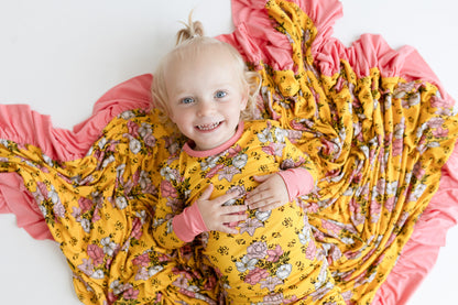 Brinley Bamboo Ruffle Toddler Blanket