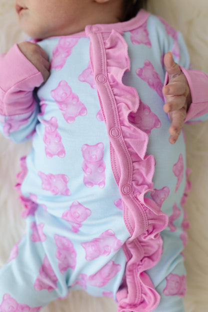 Addison Bamboo Ruffle Convertible Snap Footie