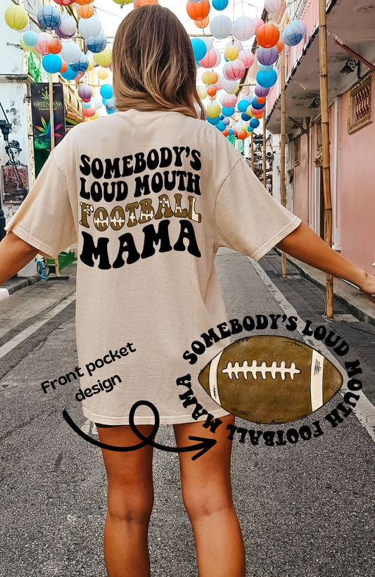 Loud Mouth Football Mom (adult) Tee