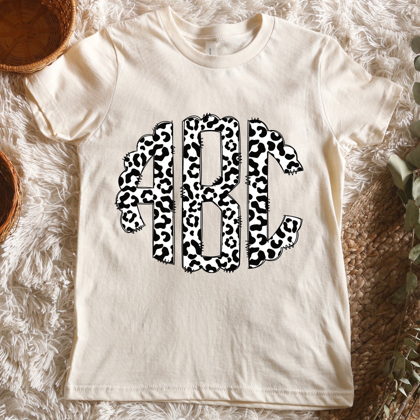 Leopard Monogram Tee ADULT