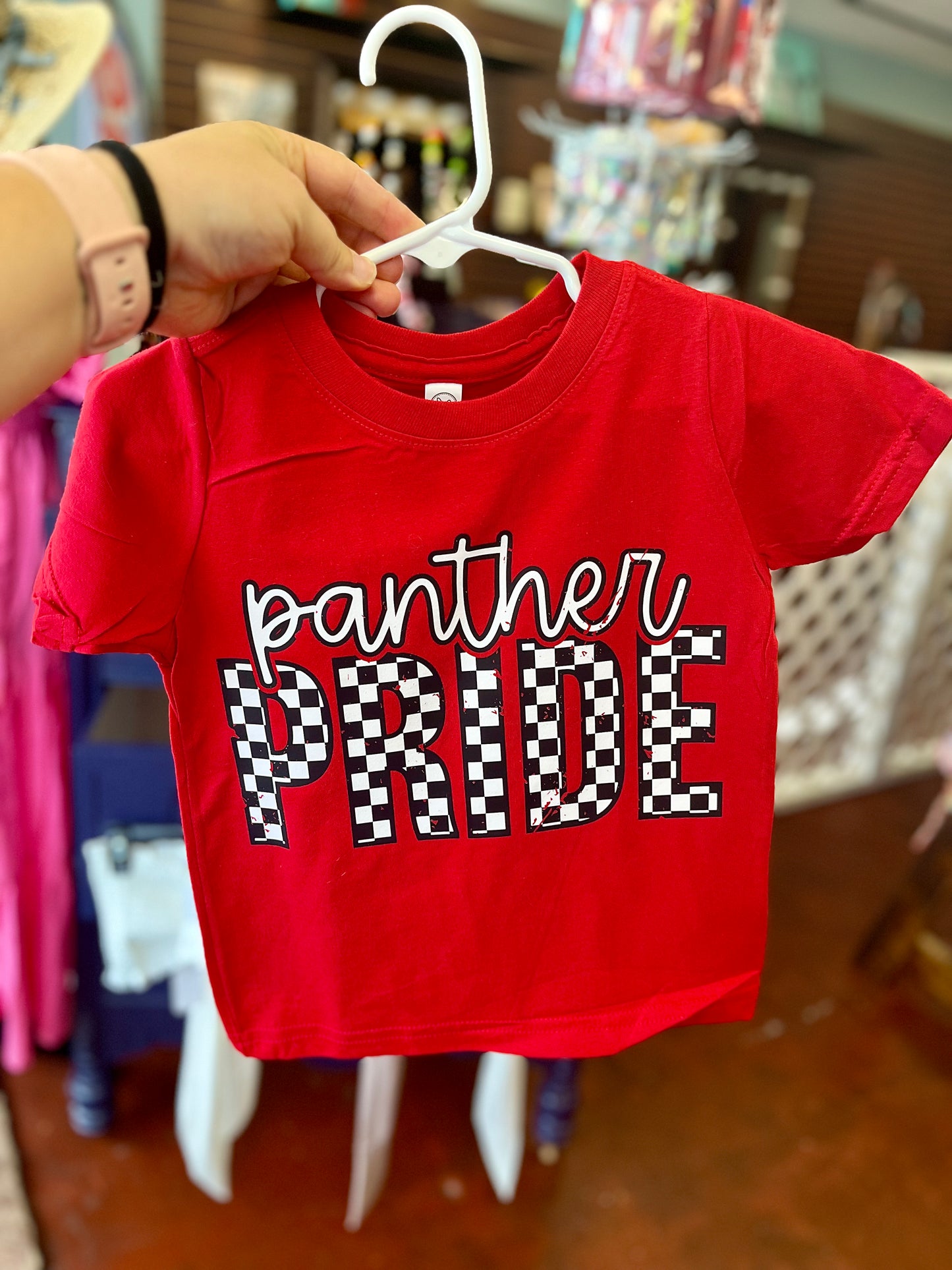 Checkered Panther Pride Kids Tee