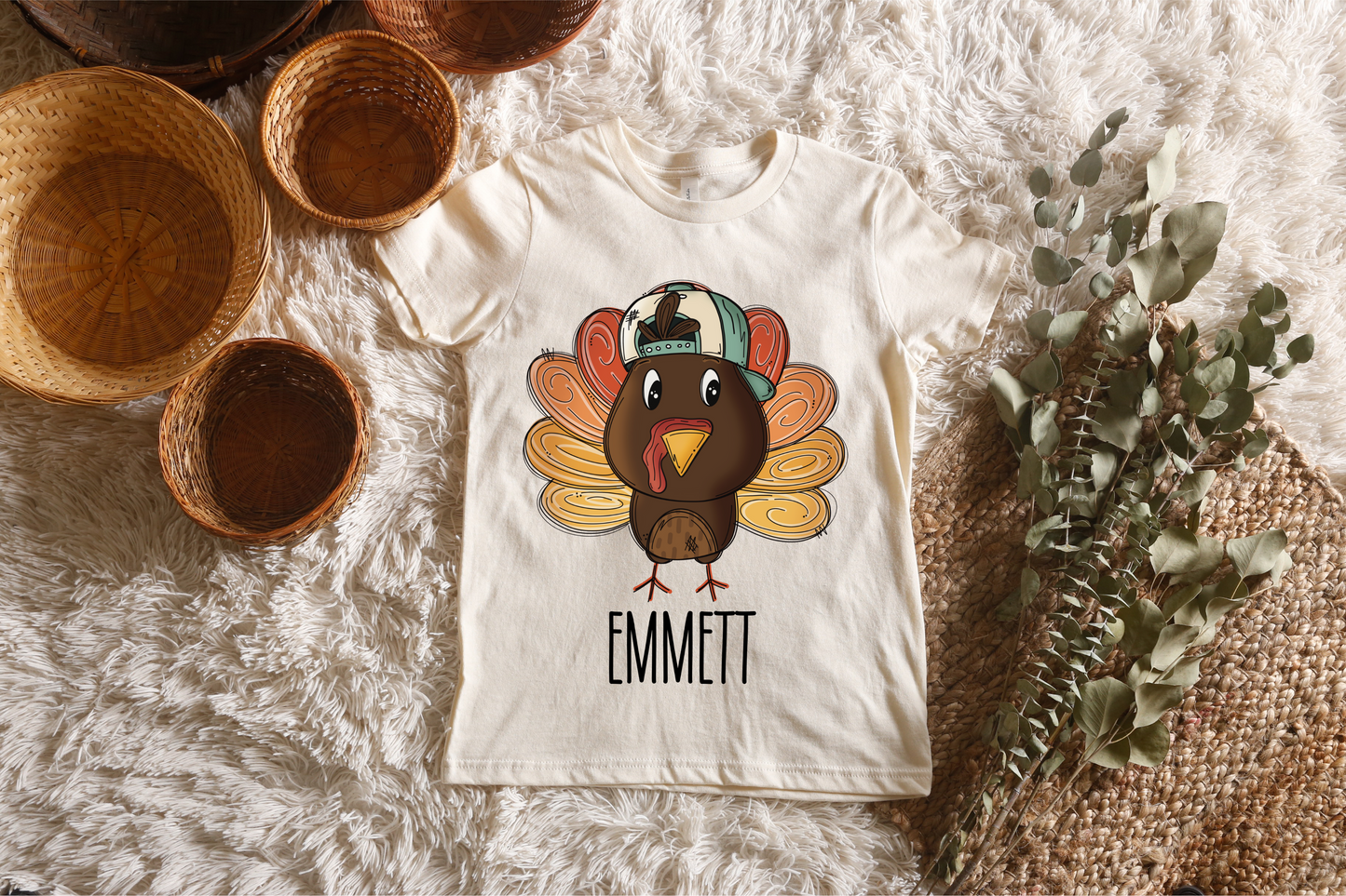 Personalized Boy Turkey Kids Tee