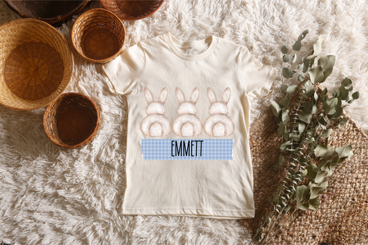 Custom Name Boy Bunny Kids Tee