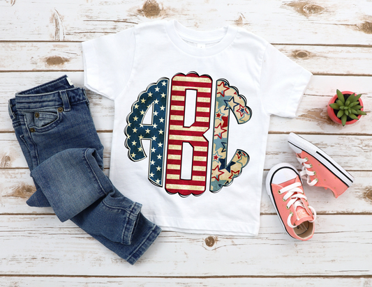 Patriotic Monogram Tee ADULT