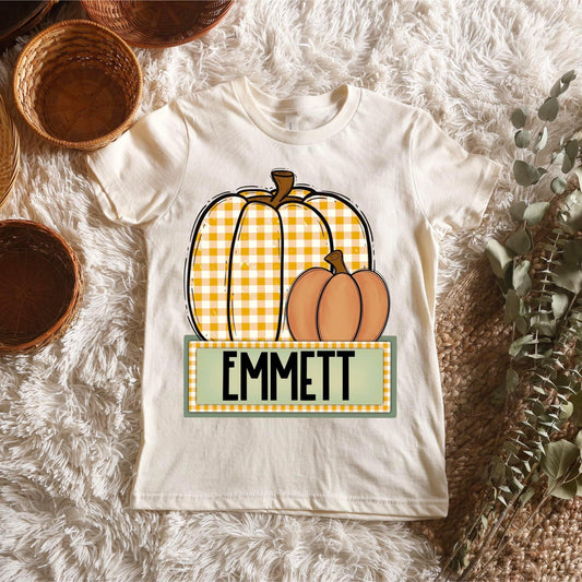 Personalized Boy Pumpkin Kids Tee