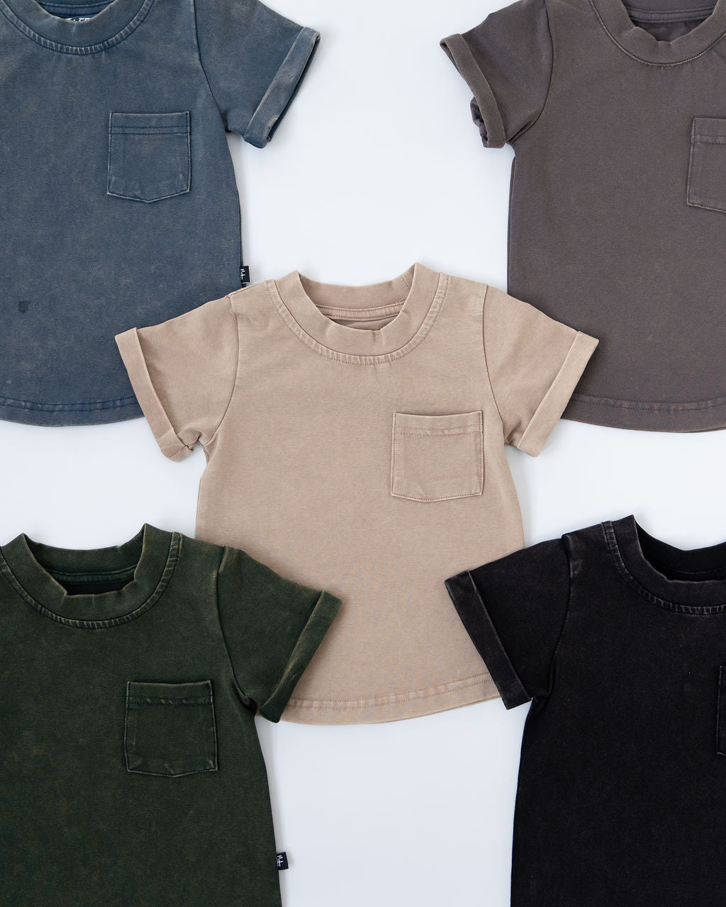 Hazelnut Stonewash Kids Pocket Tee