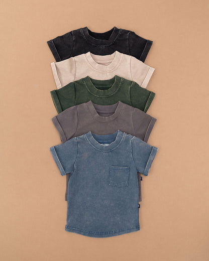 Rainstorm Stonewash Kids Pocket Tee