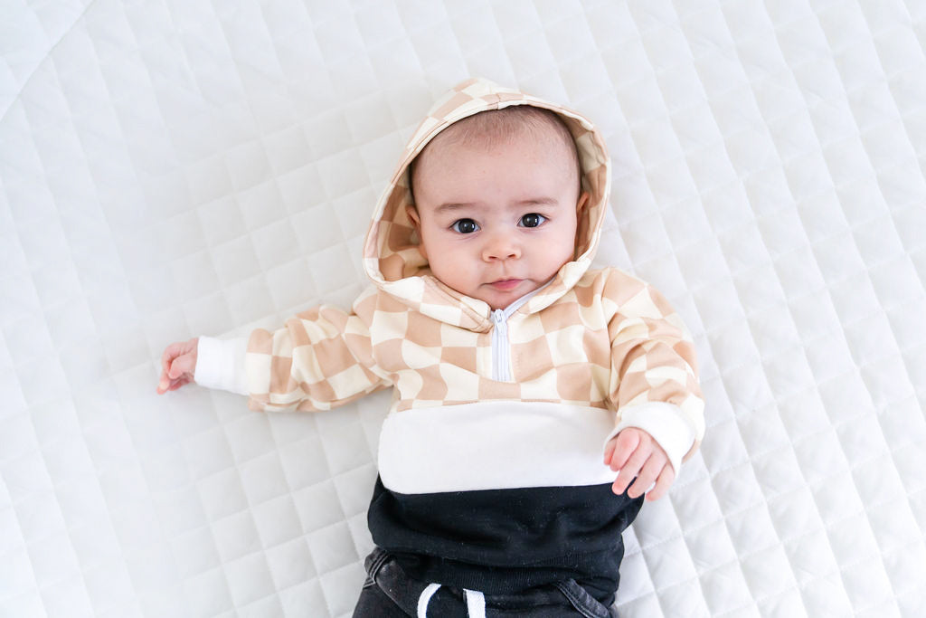 Checker Color Block Kids Hoodie