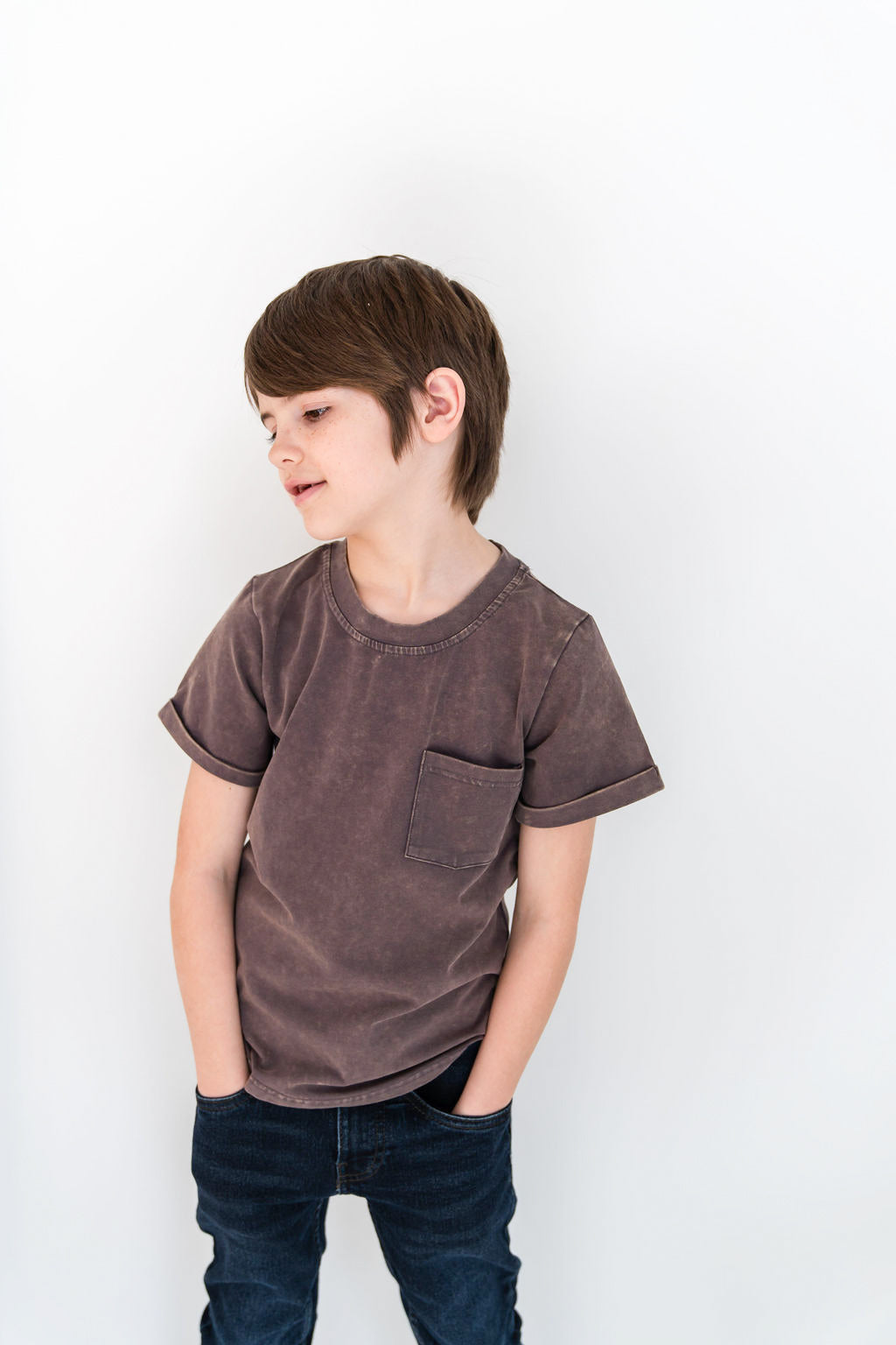 Slate Stonewash Kids Pocket Tee