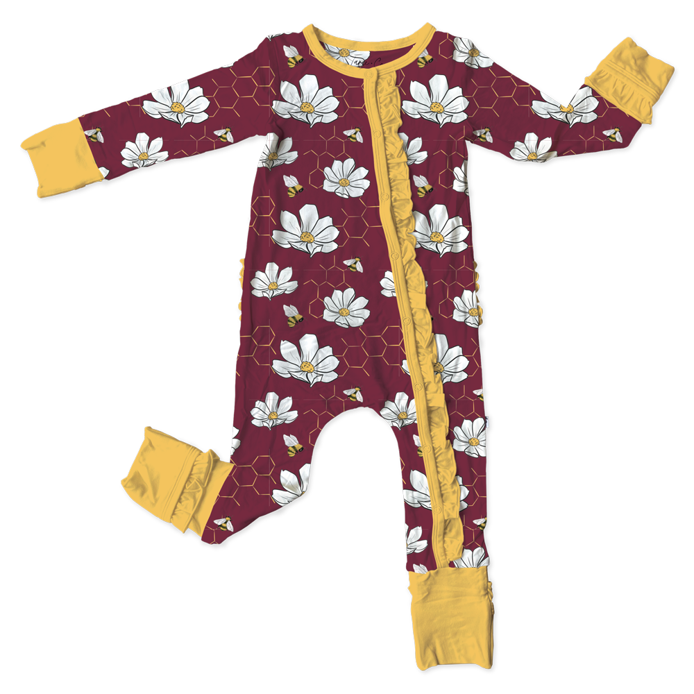 Kamdyn Bamboo Ruffle Convertible Snap Footie