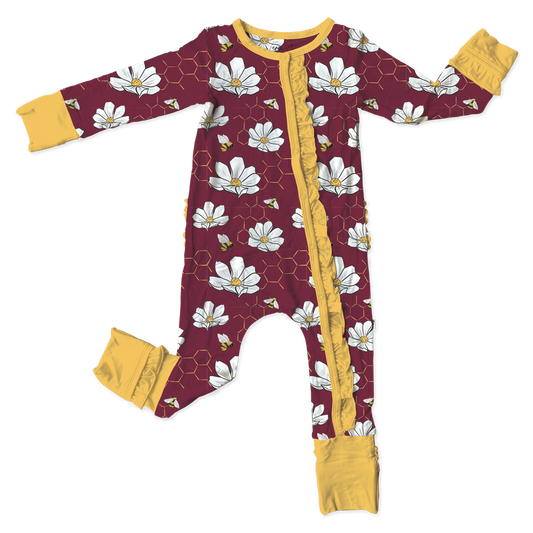 Kamdyn Bamboo Ruffle Convertible Snap Footie