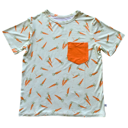 Lillian's Green Easter Carrots Bamboo Boys Pocket Tee