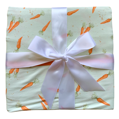 Lillian's Green Easter Carrots Bamboo Toddler Blanket