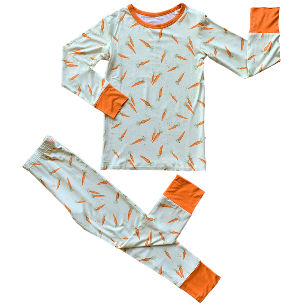 Lillian's Green Easter Carrots Bamboo 2-Piece Long Sleeve Set