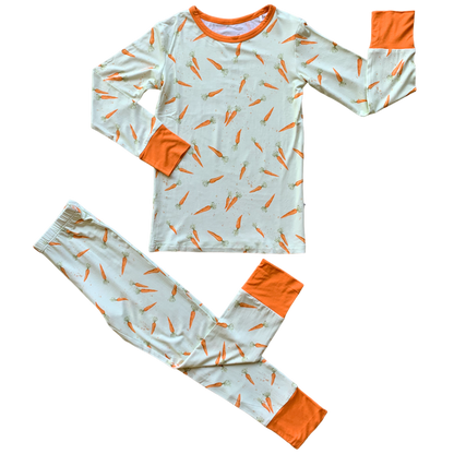 Lillian's Green Easter Carrots Bamboo 2-Piece Long Sleeve Set