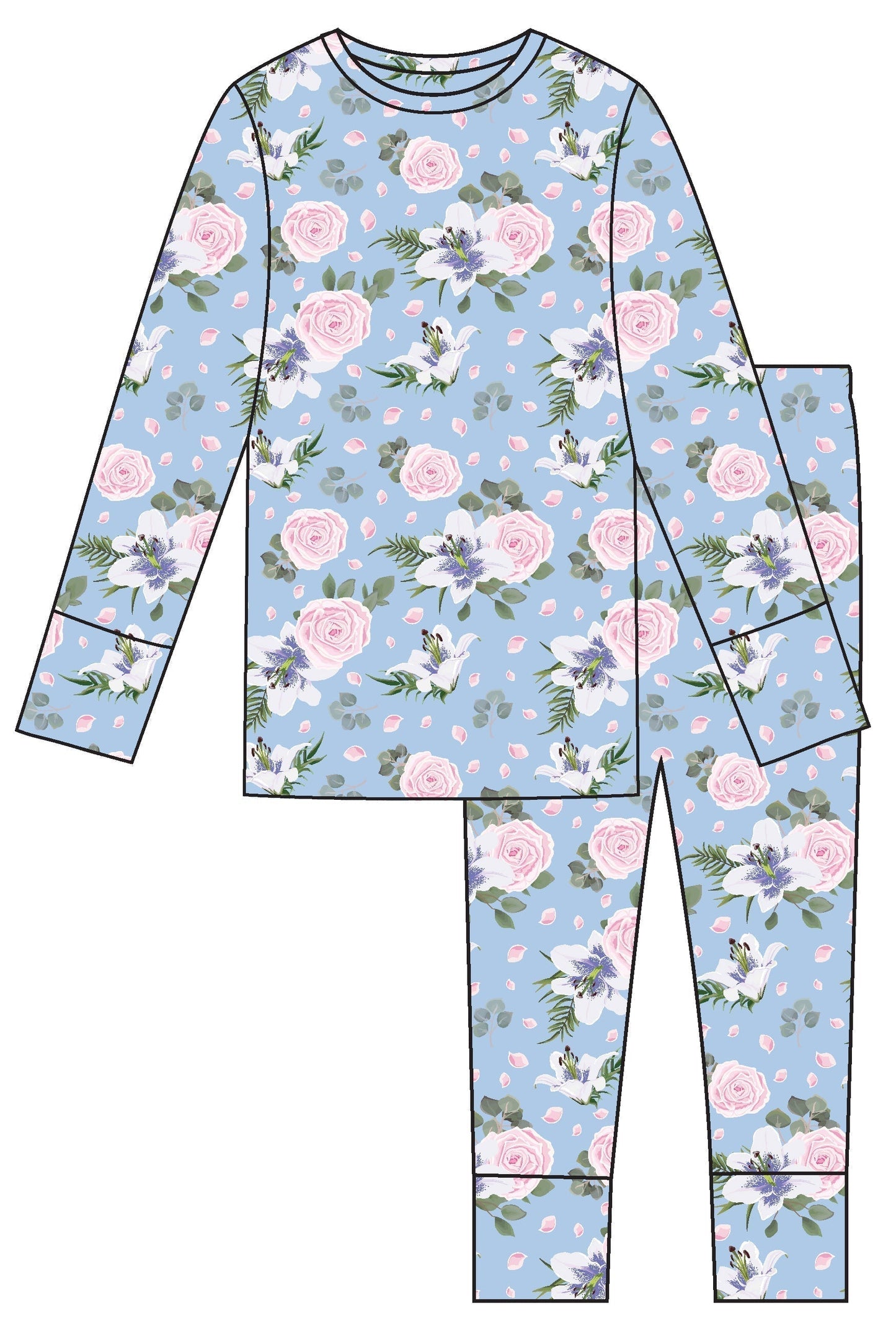 Lillian Floral Bamboo 2-Piece Long Sleeve Set