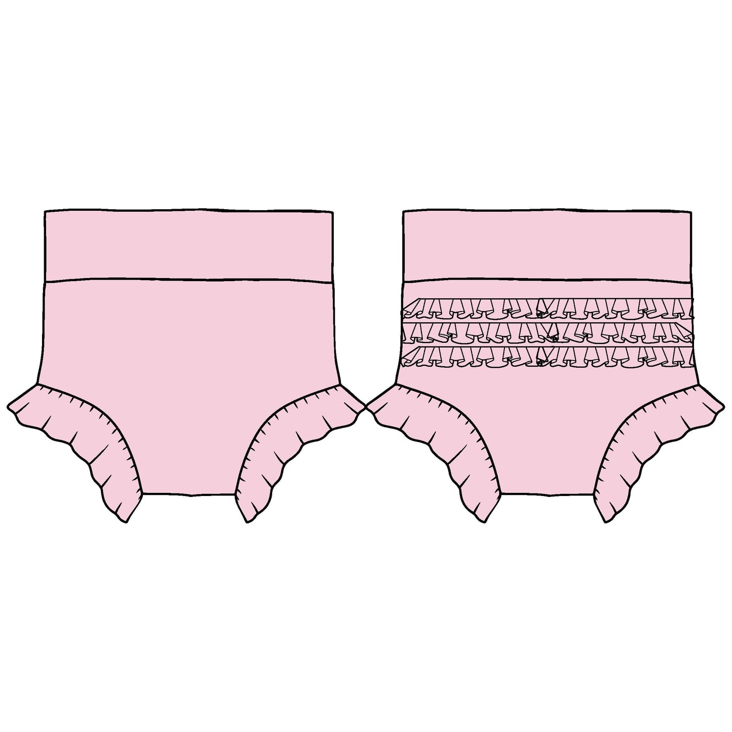 Lillian Pink Bamboo Ruffle Bummies