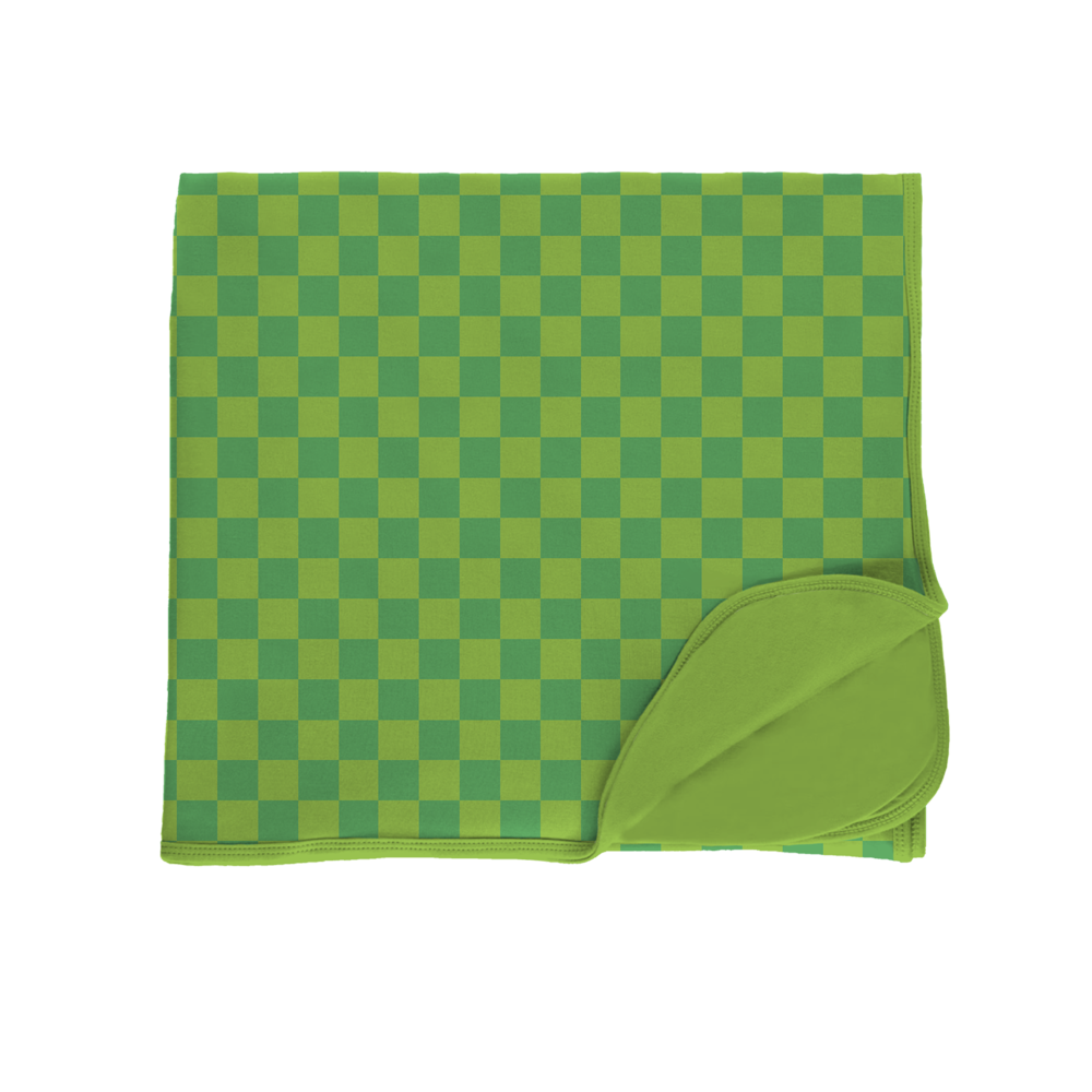 Lime Checkers Toddler Blanket