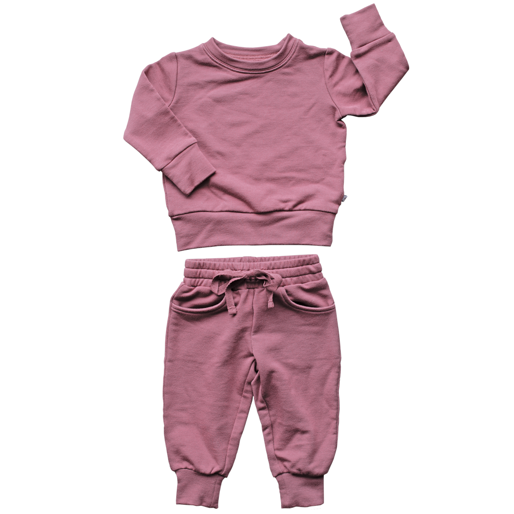 Mauve Wood Luxe Jogger Set