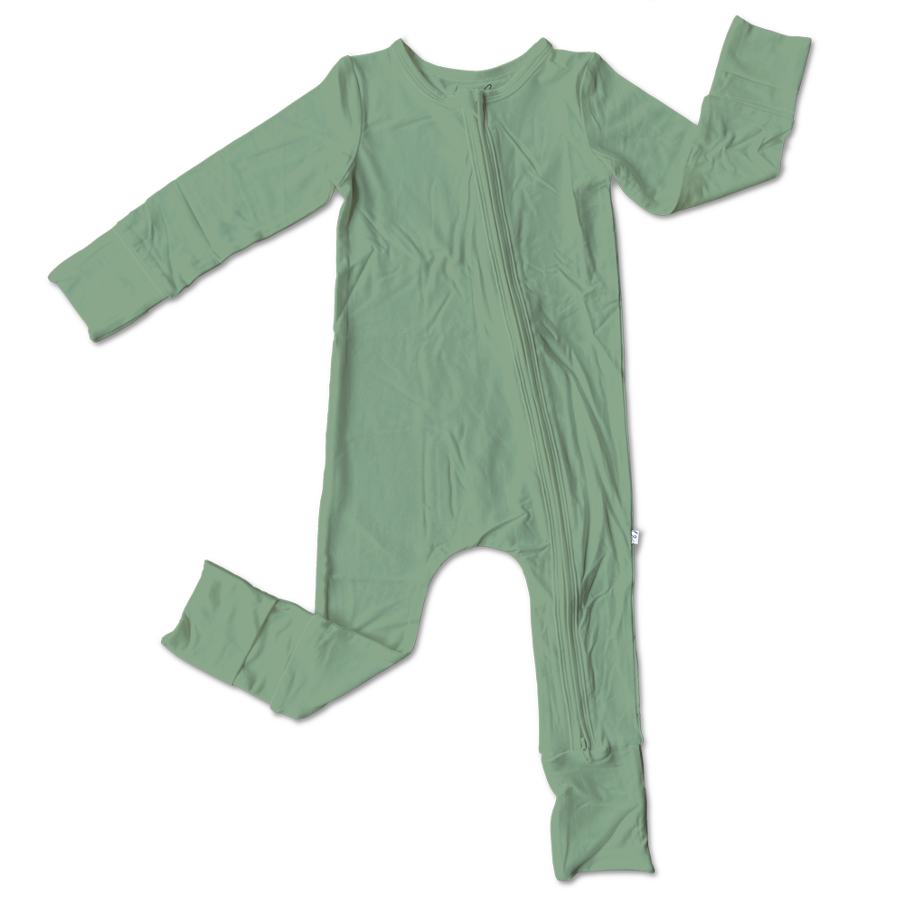 Sage Bamboo Convertible Zipper Footie