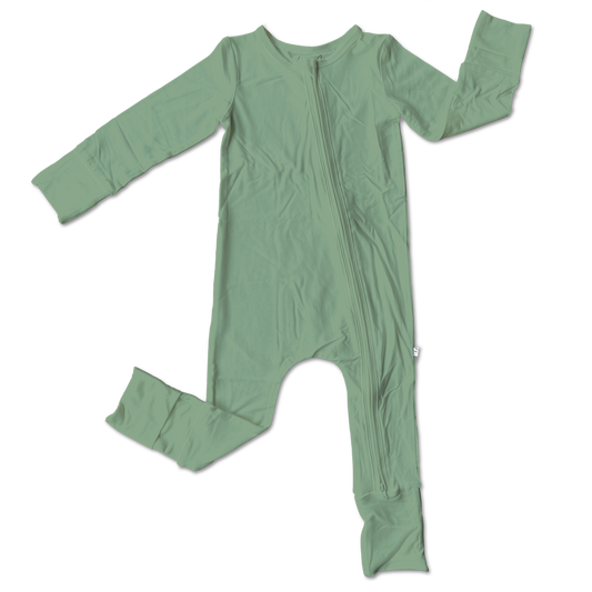 Sage Bamboo Convertible Zipper Footie