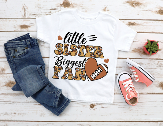 Little Sister Biggest Fan Kids Tee