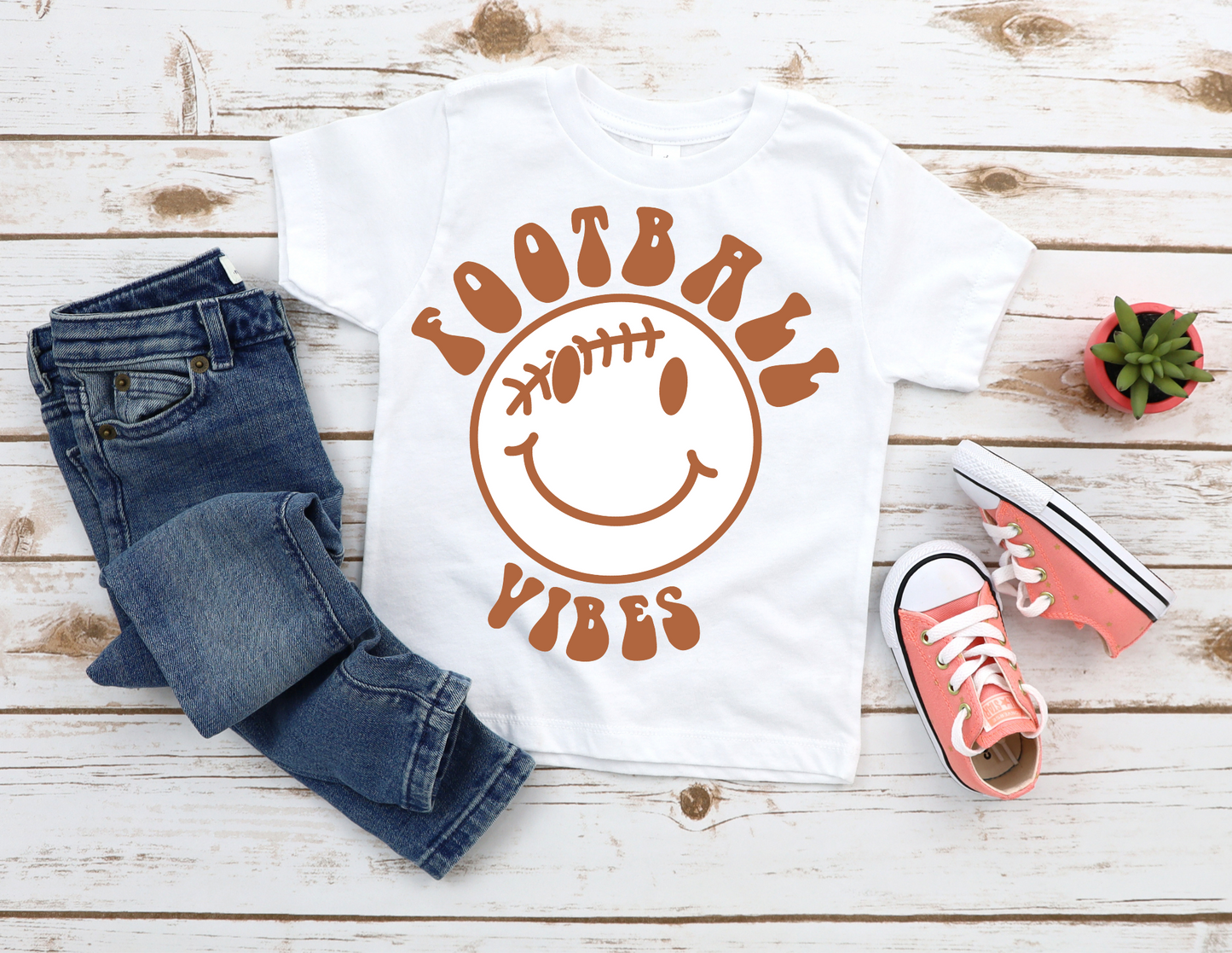 Football Vibes Smiley Kids Tee