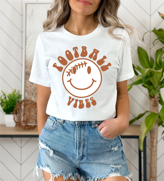 Football Vibes Smile Adult Tee