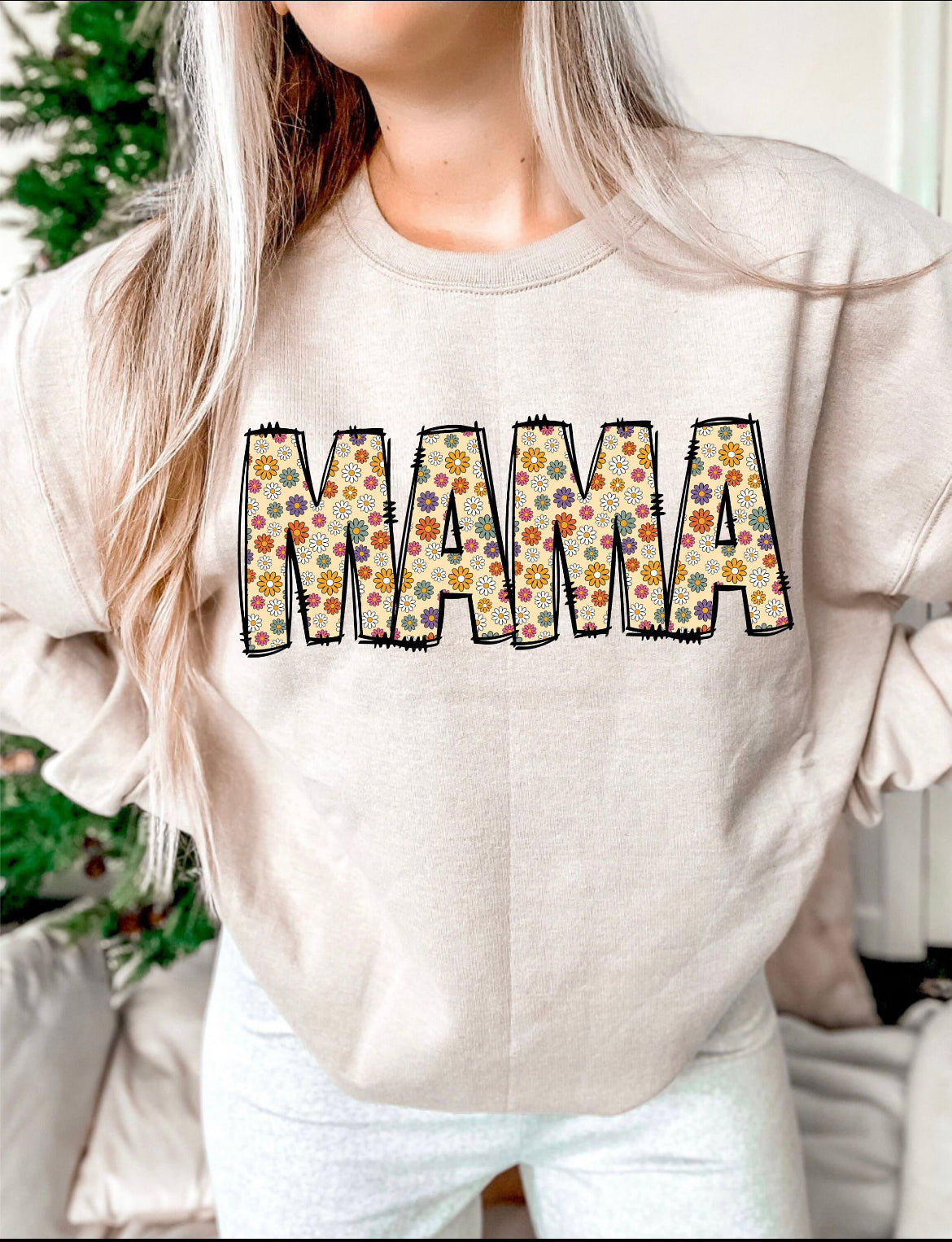 Floral Print Mama (adult) Tee