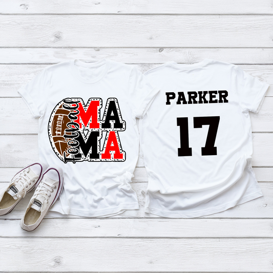 Football Mom With Name 1 Adult Tee