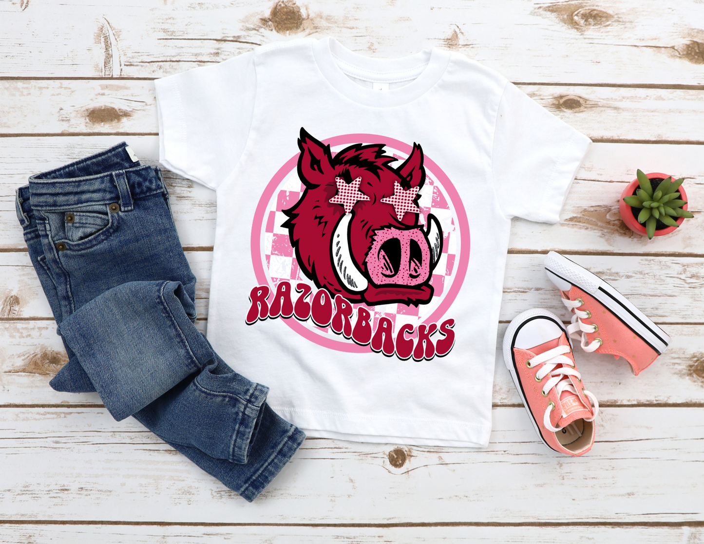 Preppy Mascot Razorbacks Kids Tee