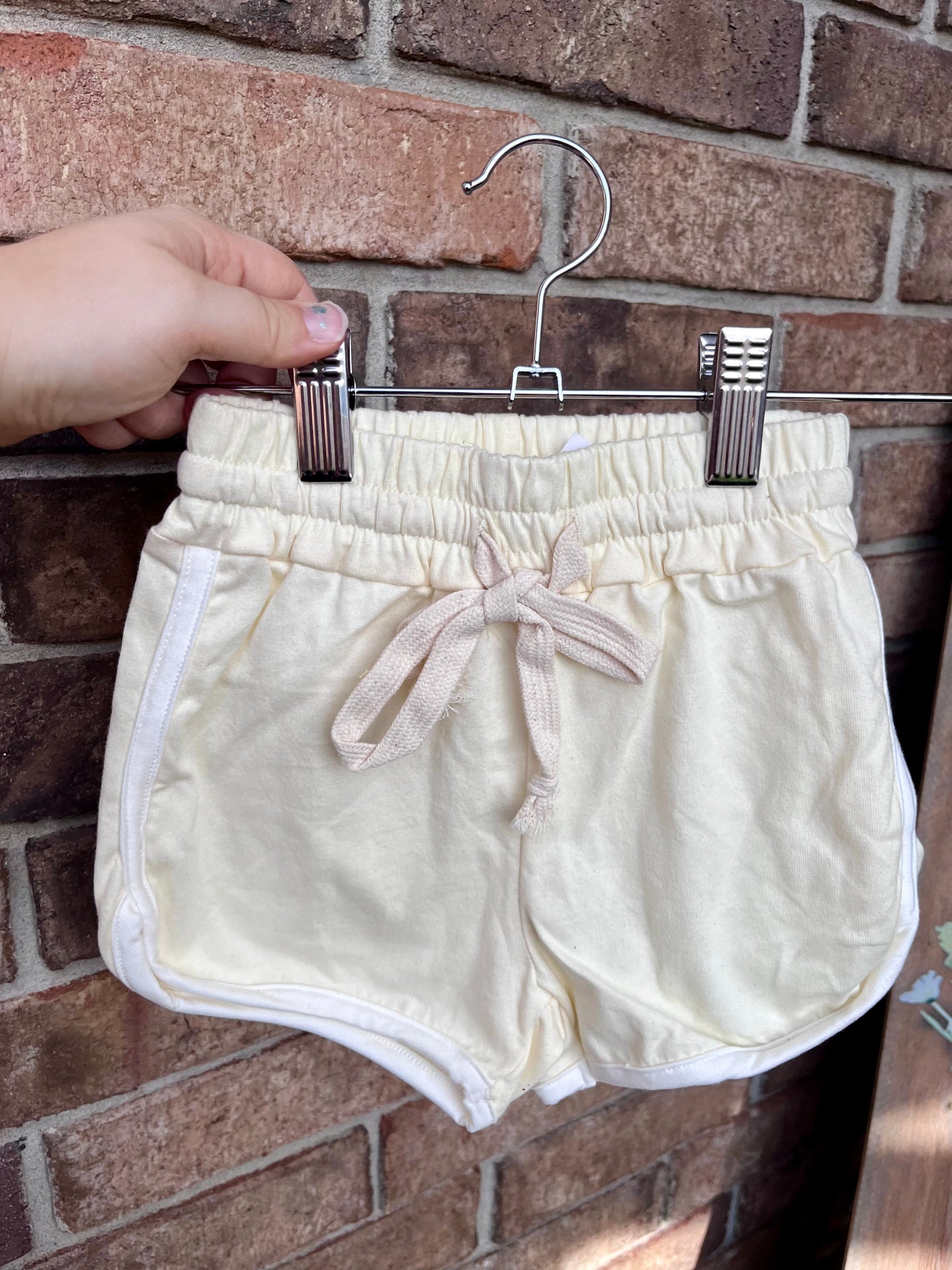 Cream Drawstring Shorts