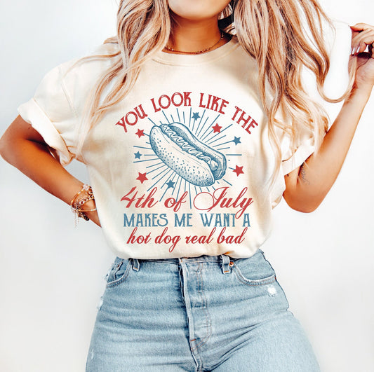 Hotdog 4th Of July (adult) Tee