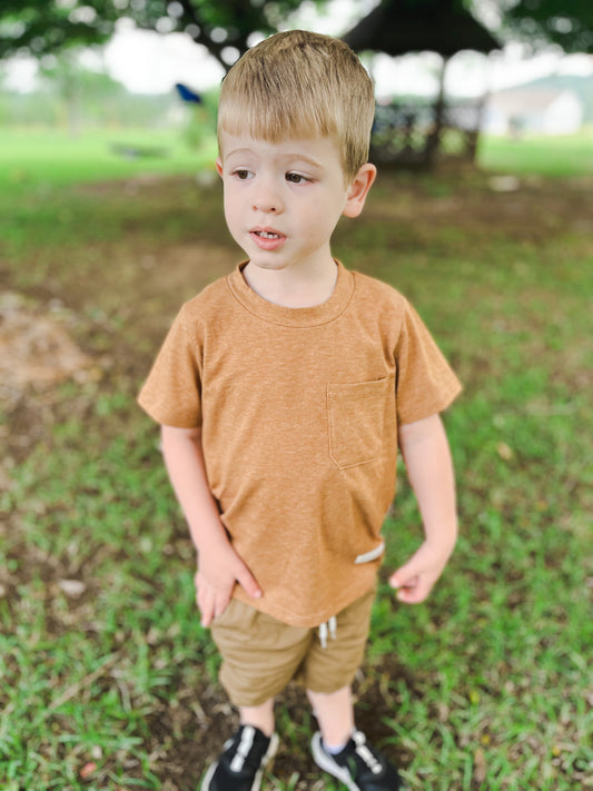 Boys Camel Pocket Tee