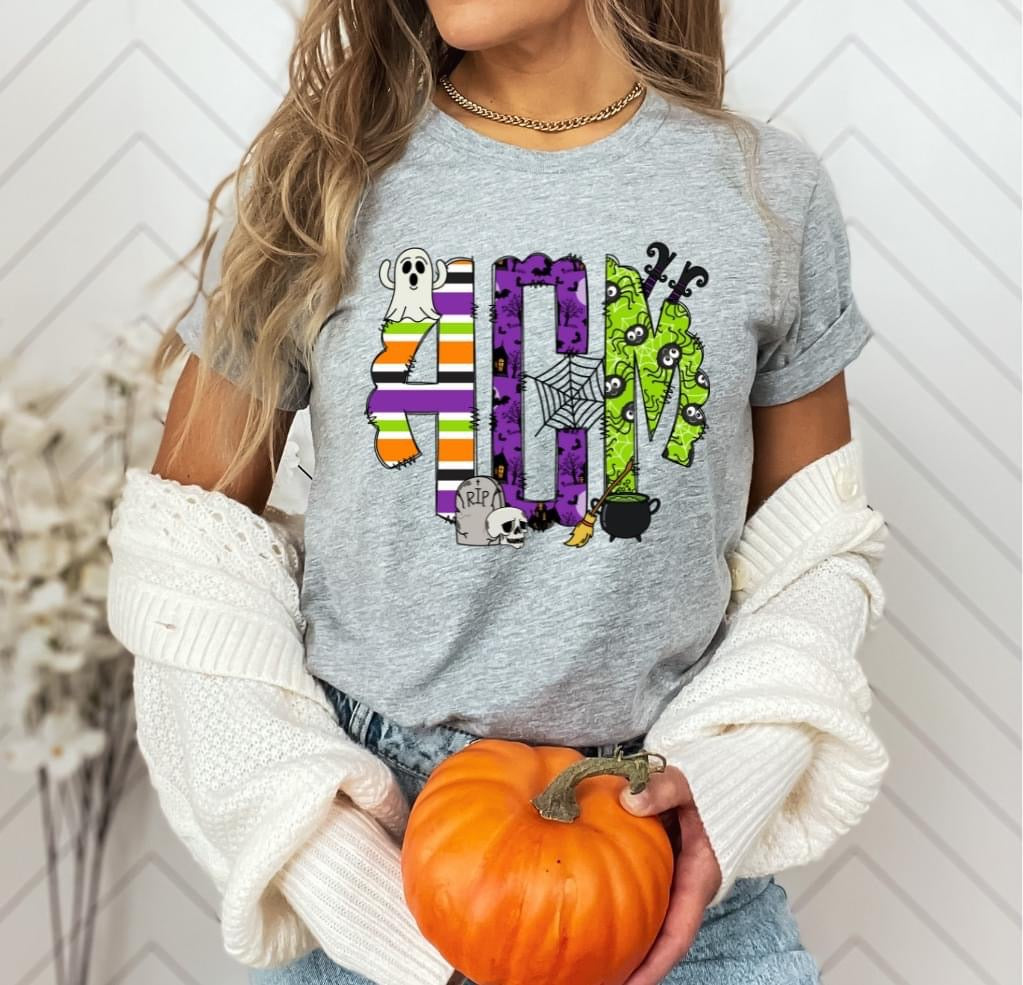 Spooky Monogram Kids Tee