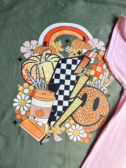 Retro Fall Collage Adult Tee