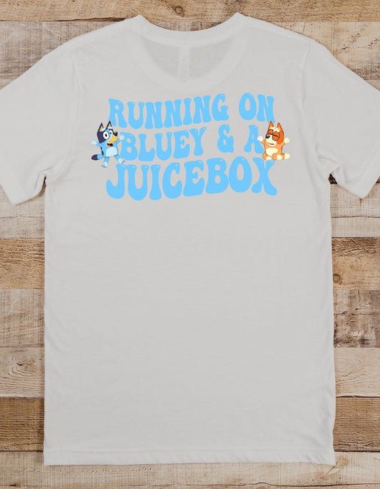 Running on Blue & a Juicebox Pocket Tee